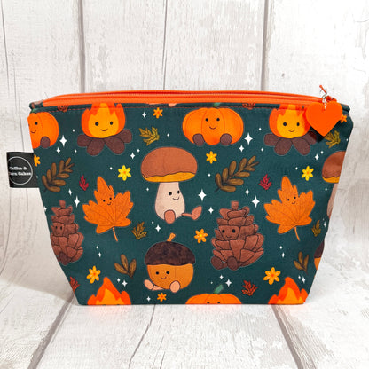 Autumn Friends Zipped Project Bag - Small/Sock Size