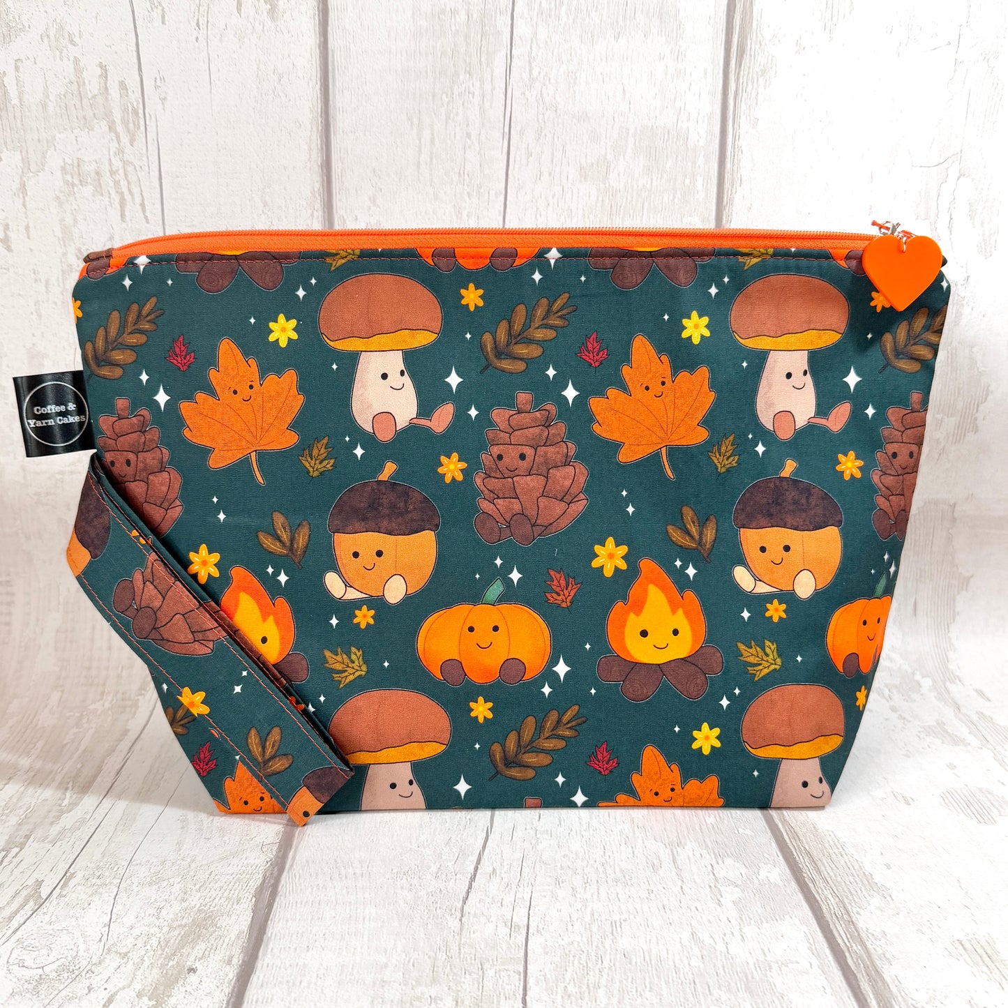Autumn Friends Zipped Project Bag - Large Size