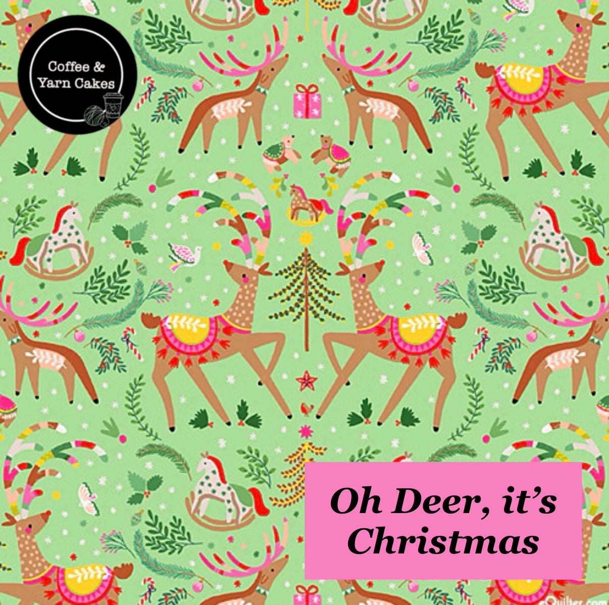 Oh Deer, it's Christmas Zipped Project Bag - Large Size