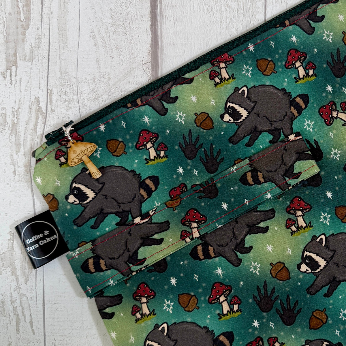 Jimothy Raccoon Zipped Project Bag - Large Size