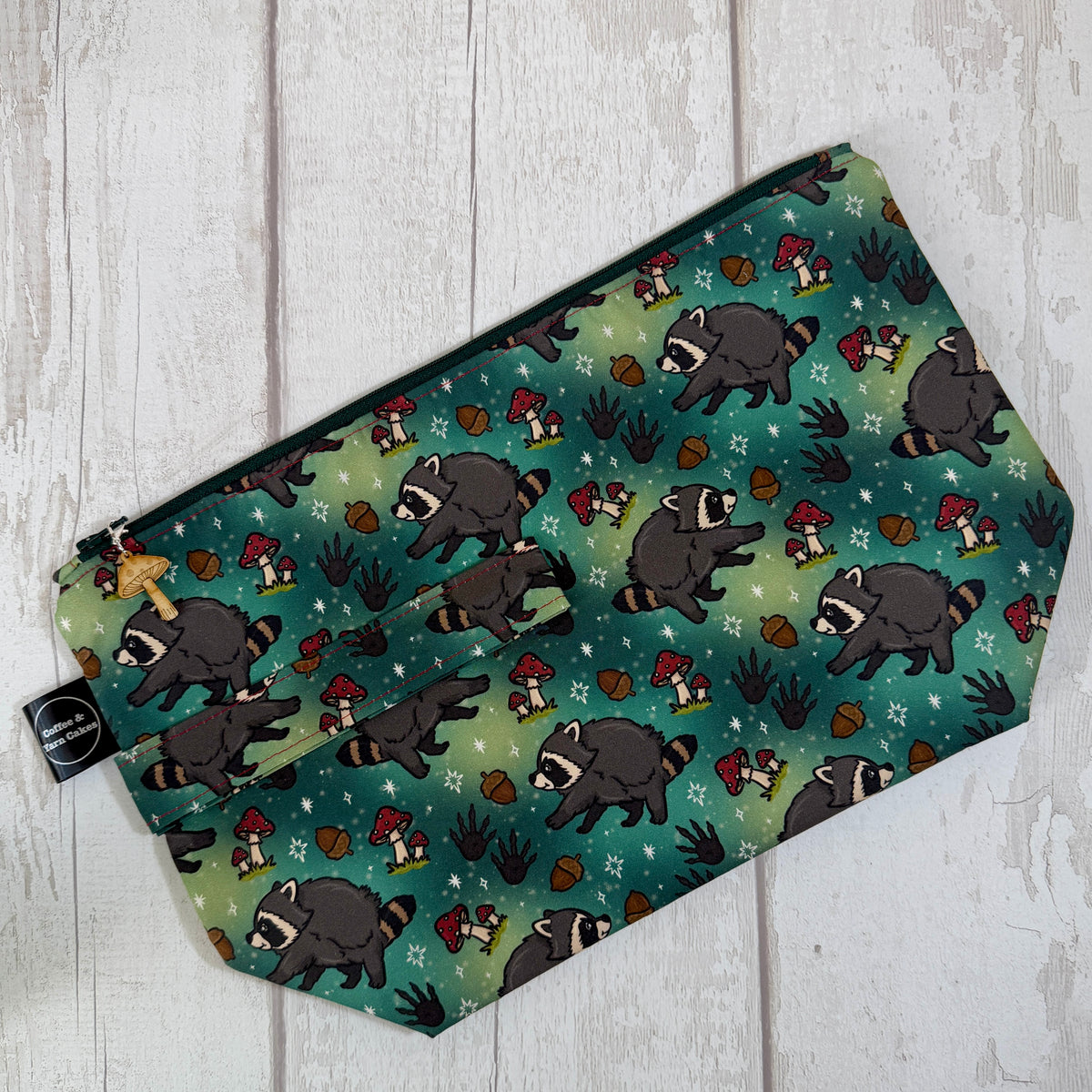 Jimothy Raccoon Zipped Project Bag - Large Size