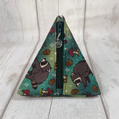 Jimothy Raccoon Zipped Fabric Pyramid Notions Pouch
