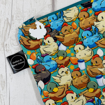Stardew Birdies Zipped Project Bag - Small/Sock Size