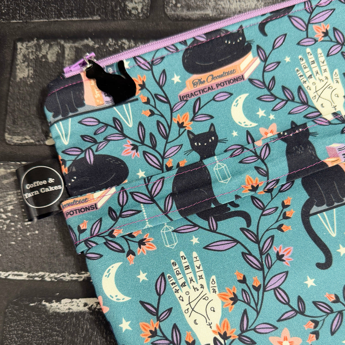 Spellbound Cats Zipped Project Bag - Large Size