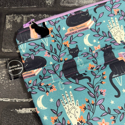 Spellbound Cats Zipped Project Bag - Large Size