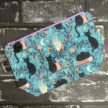 Spellbound Cats Zipped Project Bag - Small/Sock Size