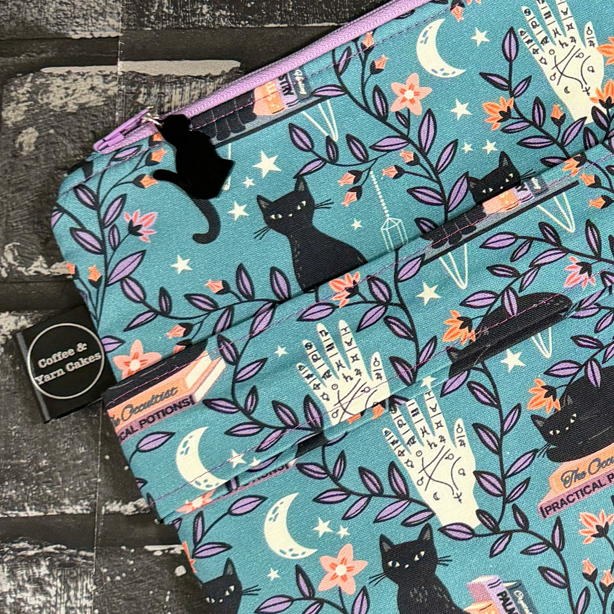 Spellbound Cats Zipped Project Bag - Extra Large Size