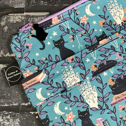 Spellbound Cats Zipped Project Bag - Extra Large Size