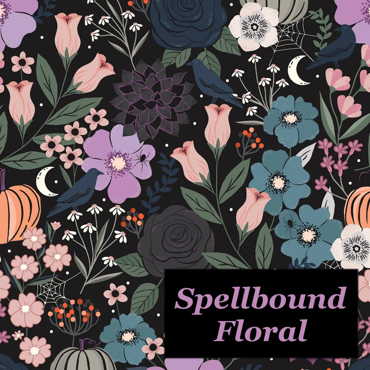Spellbound Floral Zipped Project Bag - Small/Sock Size