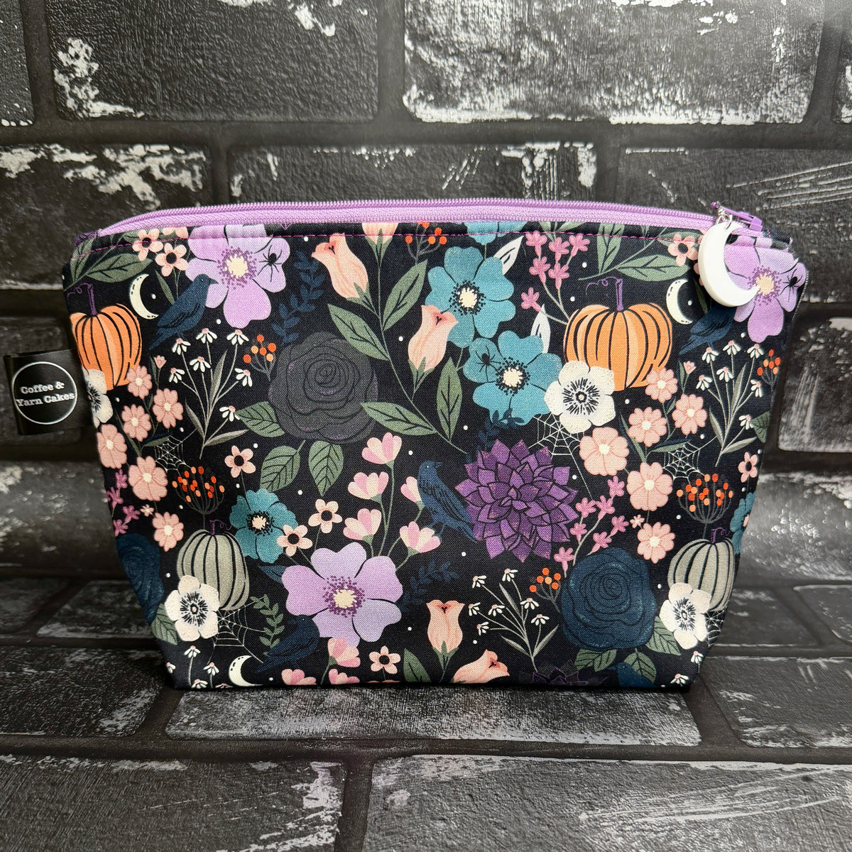 Spellbound Floral Zipped Project Bag - Small/Sock Size
