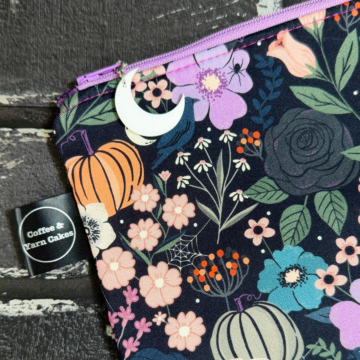 Spellbound Floral Zipped Project Bag - Small/Sock Size