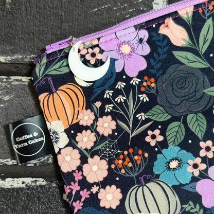 Spellbound Floral Zipped Project Bag - Small/Sock Size
