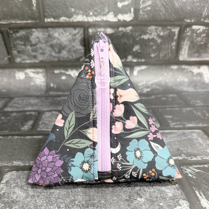 Spellbound Floral Zipped Fabric Pyramid Notions Pouch