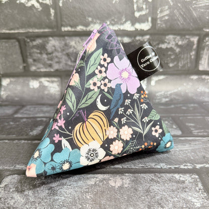 Spellbound Floral Zipped Fabric Pyramid Notions Pouch