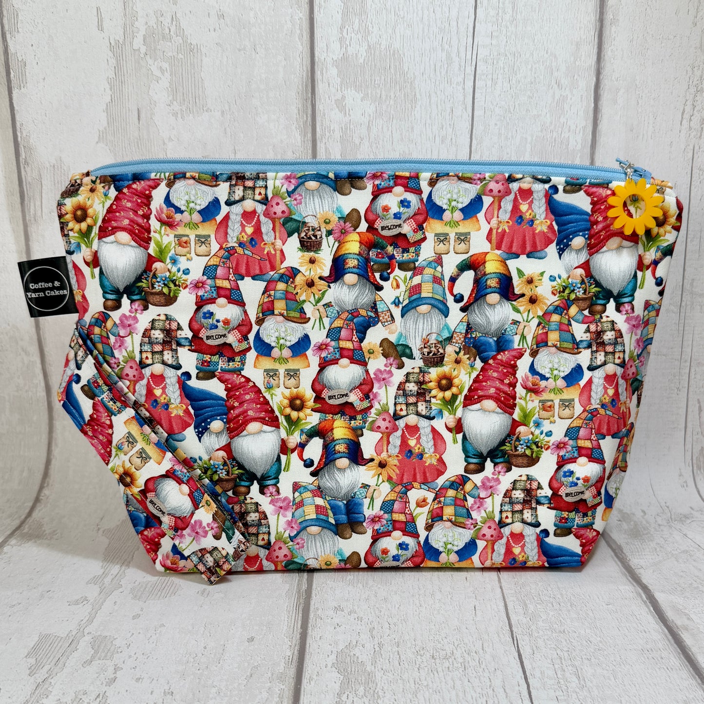 Spring Gnomes Zipped Project Bag - Large Size