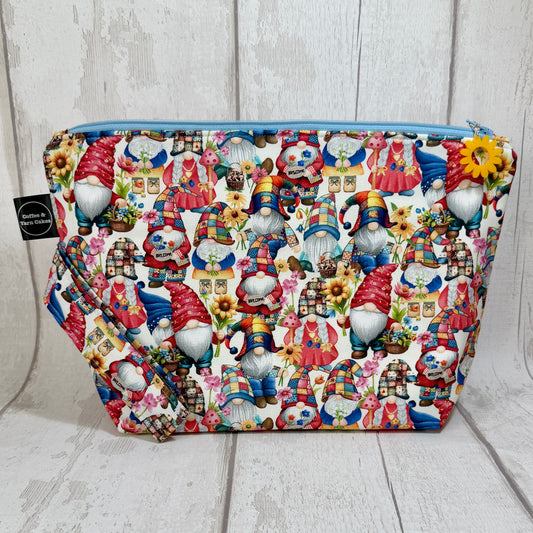 Spring Gnomes Zipped Project Bag - Large Size