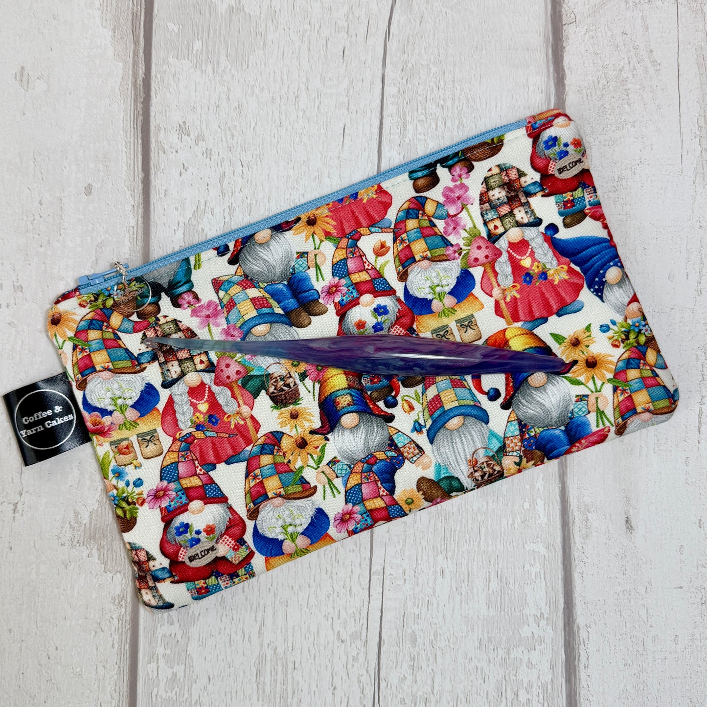Spring Gnomes Zipped Notions Hook DPN Pouch/Case