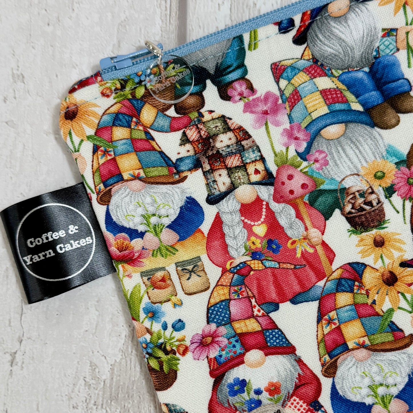 Spring Gnomes Zipped Notions Hook DPN Pouch/Case