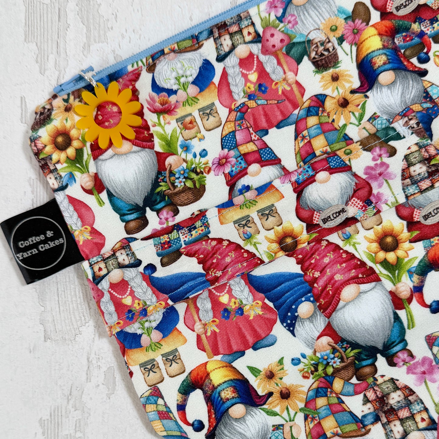 Spring Gnomes Zipped Project Bag - Large Size