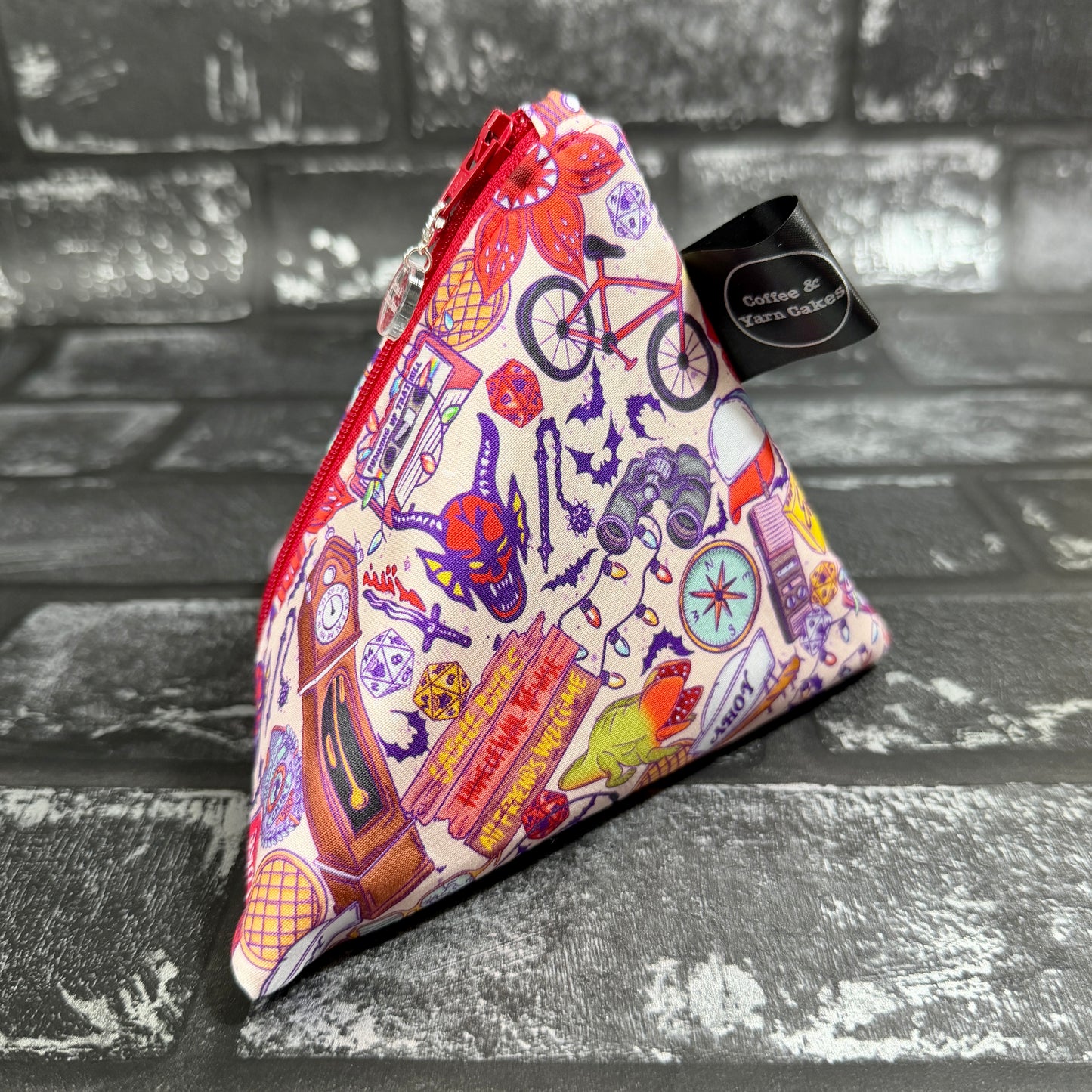 Welcome To Hawkins Zipped Fabric Pyramid Notions Pouch