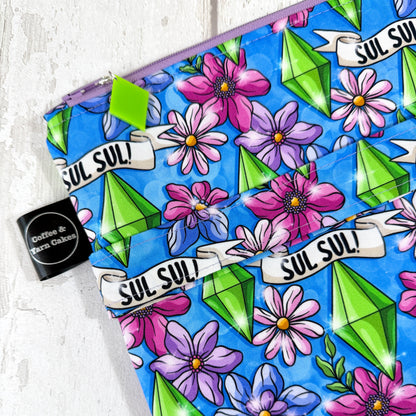 Sul Sul! Floral Zipped Project Bag - Large Size