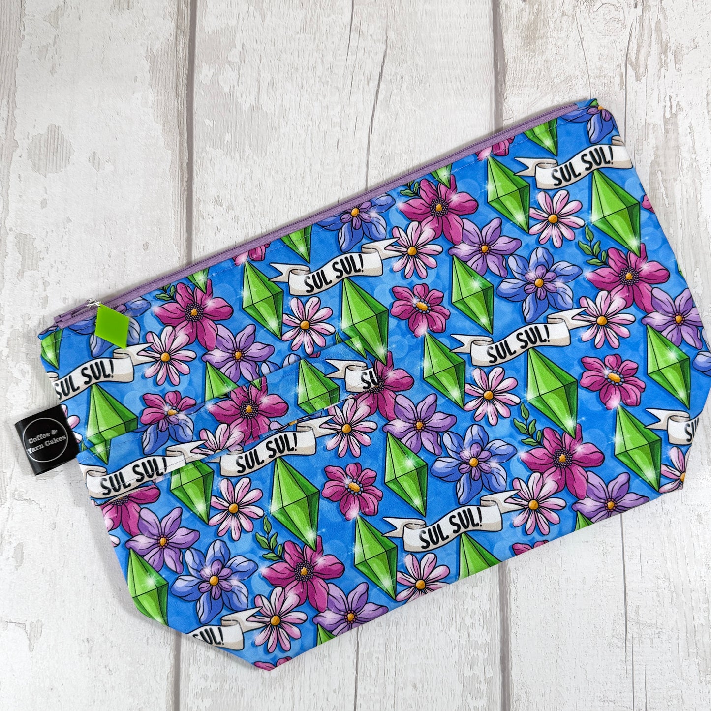 Sul Sul! Floral Zipped Project Bag - Large Size