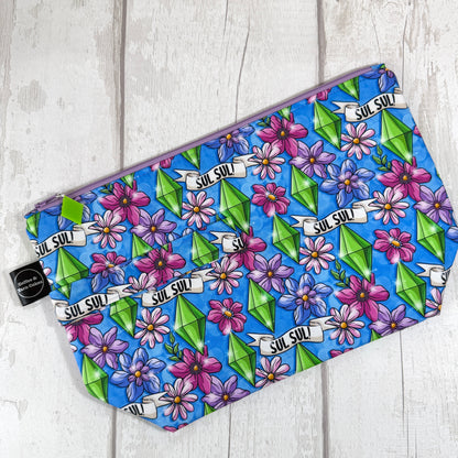 Sul Sul! Floral Zipped Project Bag - Large Size