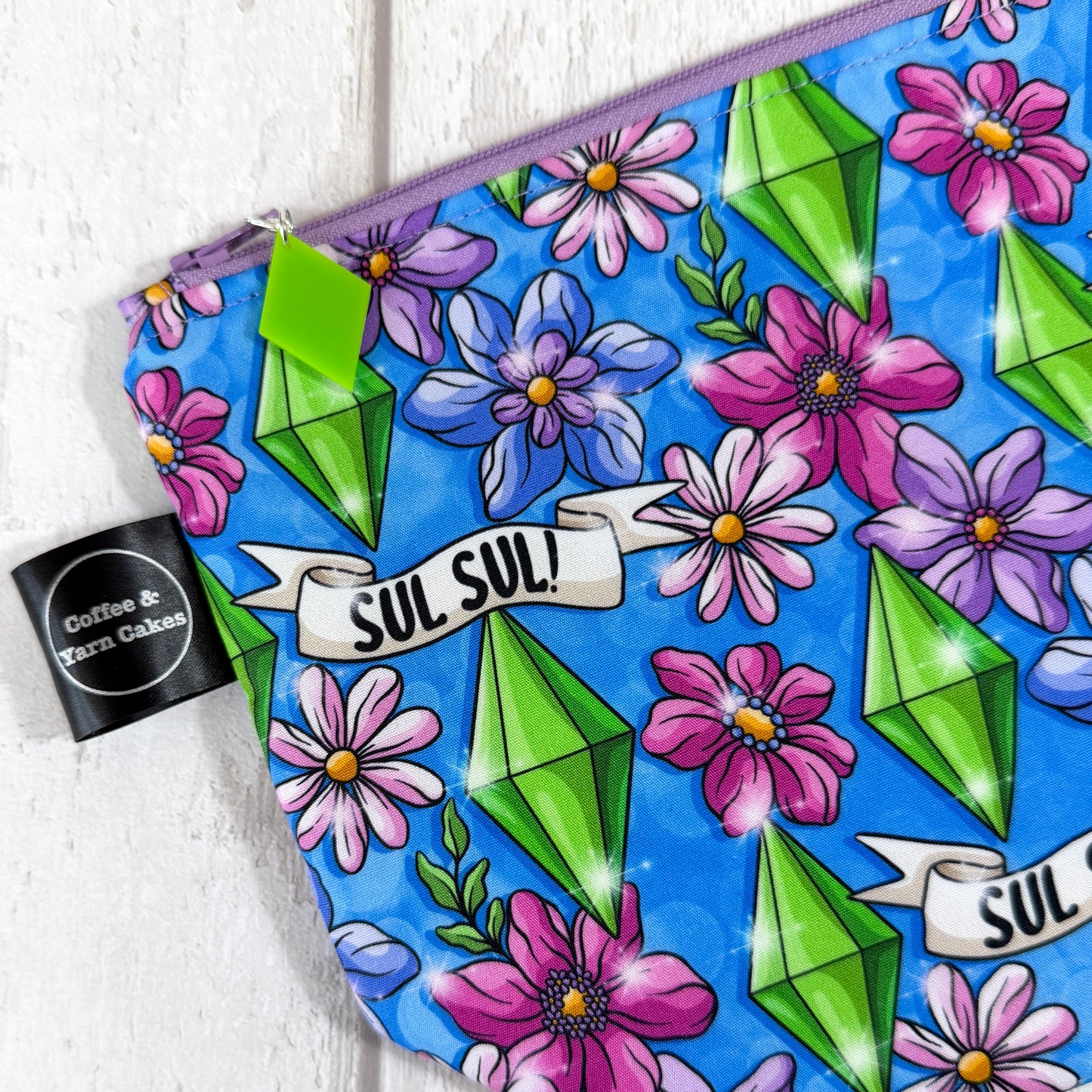 Sul Sul! Floral Zipped Project Bag - Small/Sock Size