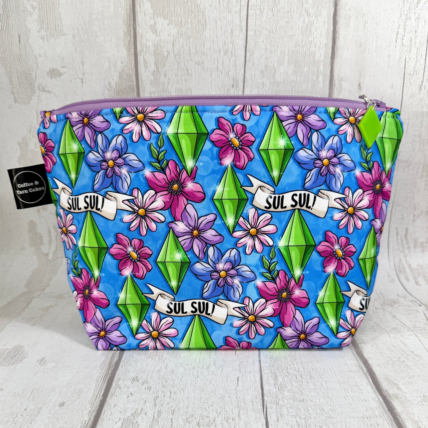 Sul Sul! Floral Zipped Project Bag - Small/Sock Size