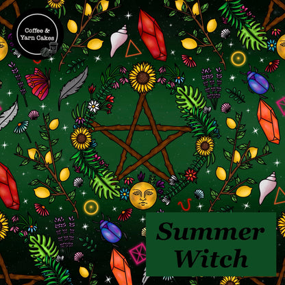 Summer Witch Zipped Project Bag - Small/Sock Size