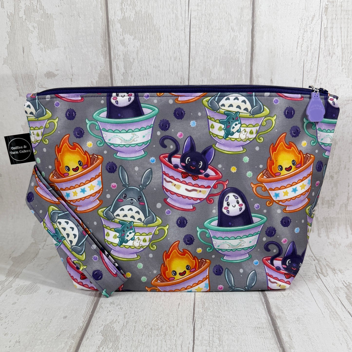 Teacup Friends Zipped Project Bag - Large Size