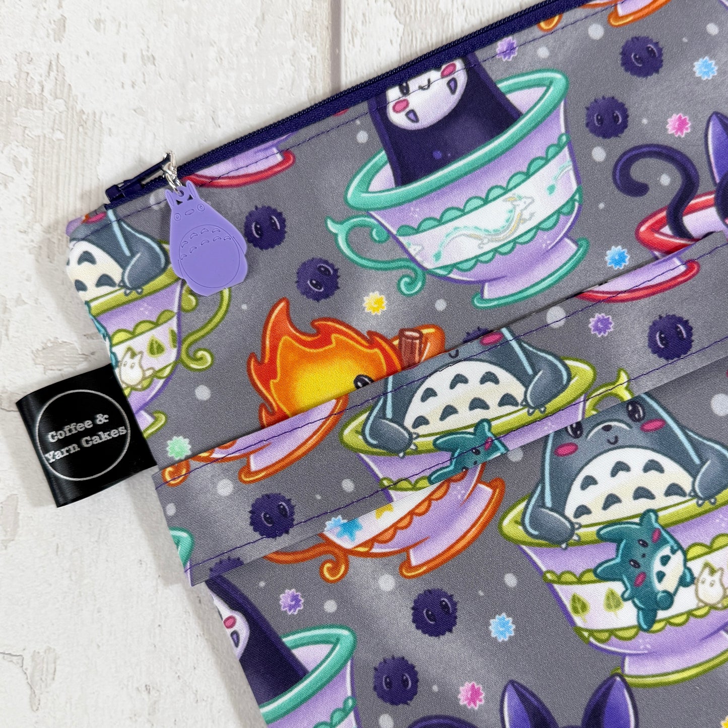 Teacup Friends Zipped Project Bag - Large Size
