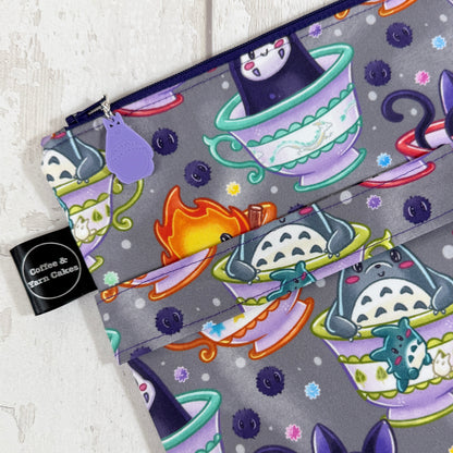 Teacup Friends Zipped Project Bag - Large Size