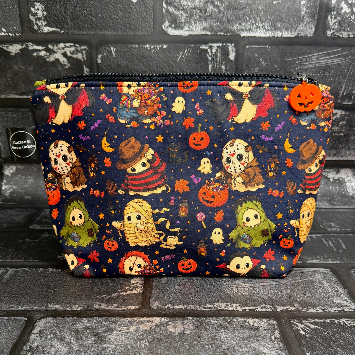 Trick Or Treat Ghosties Zipped Project Bag - Small/Sock Size
