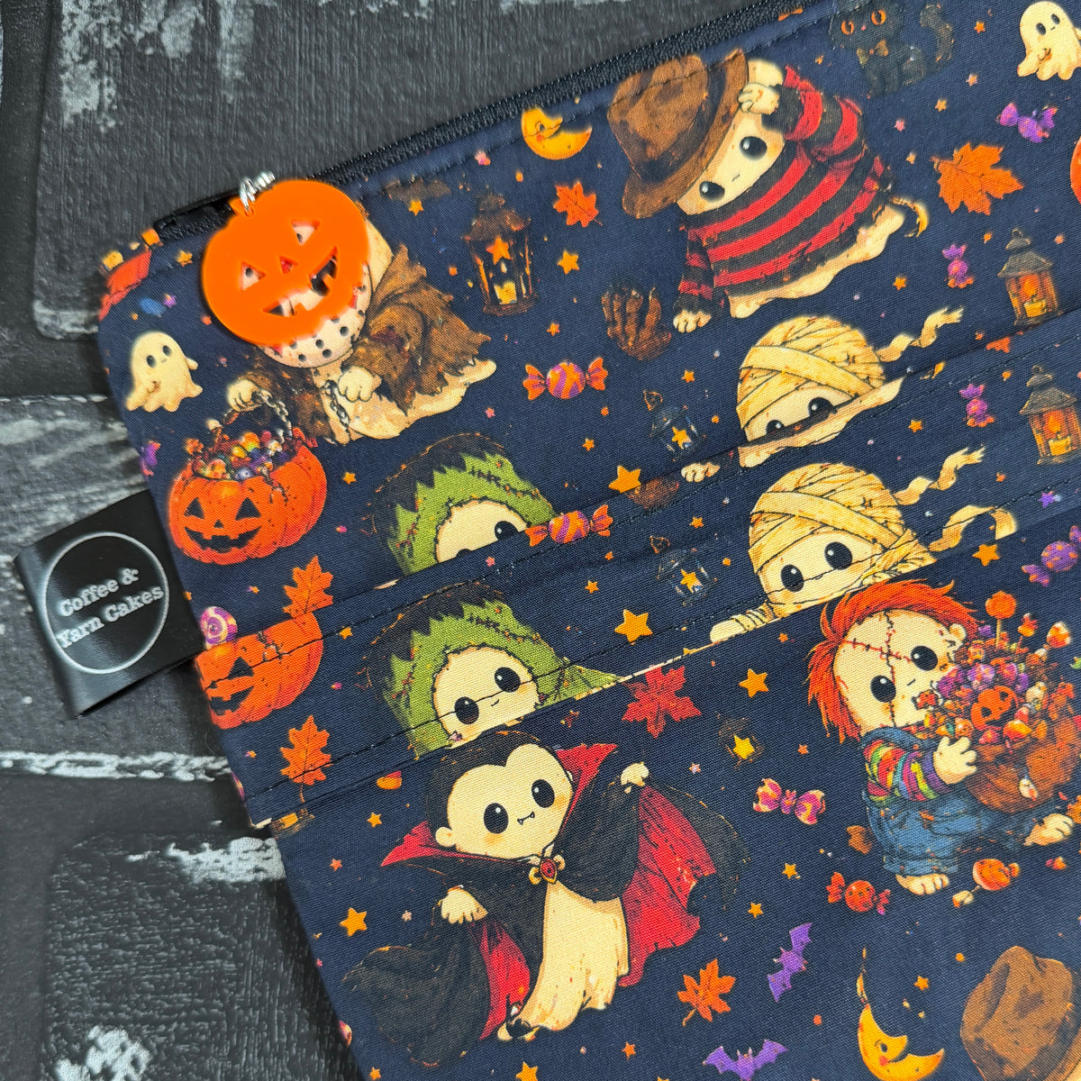 Trick Or Treat Ghosties Zipped Project Bag - Large Size