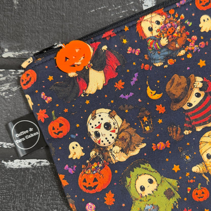 Trick Or Treat Ghosties Zipped Project Bag - Small/Sock Size