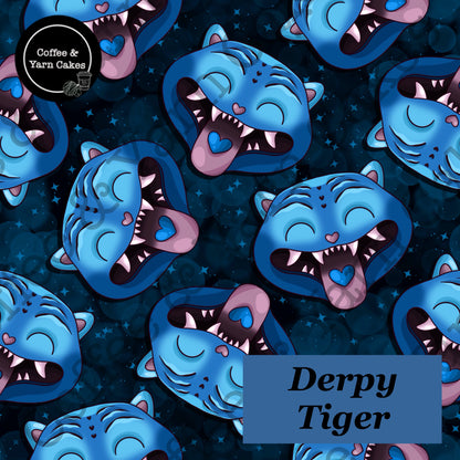 Derpy Tiger Zipped Project Bag - Large Size