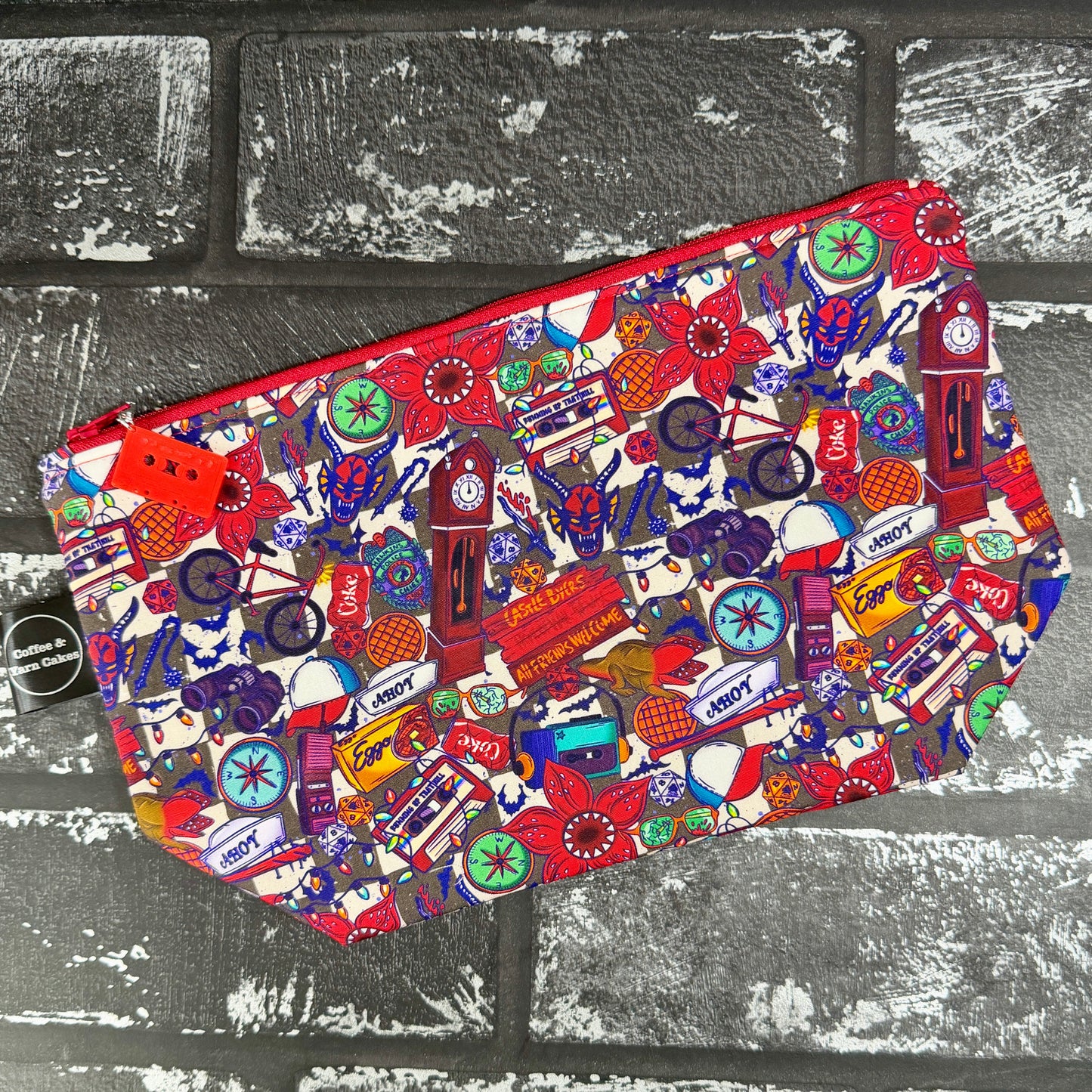 Welcome To Hawkins Checkerboard Zipped Project Bag - Small/Sock Size