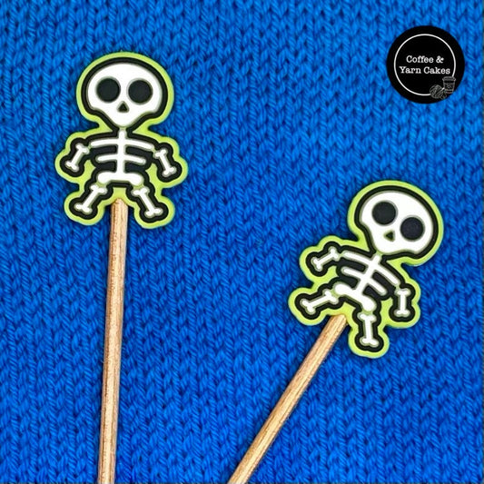 Spooky Scary Green Skeleton Stitch Stoppers 1 Pair