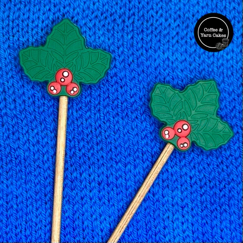 Christmas Festive Holly Stitch Stoppers 1 Pair