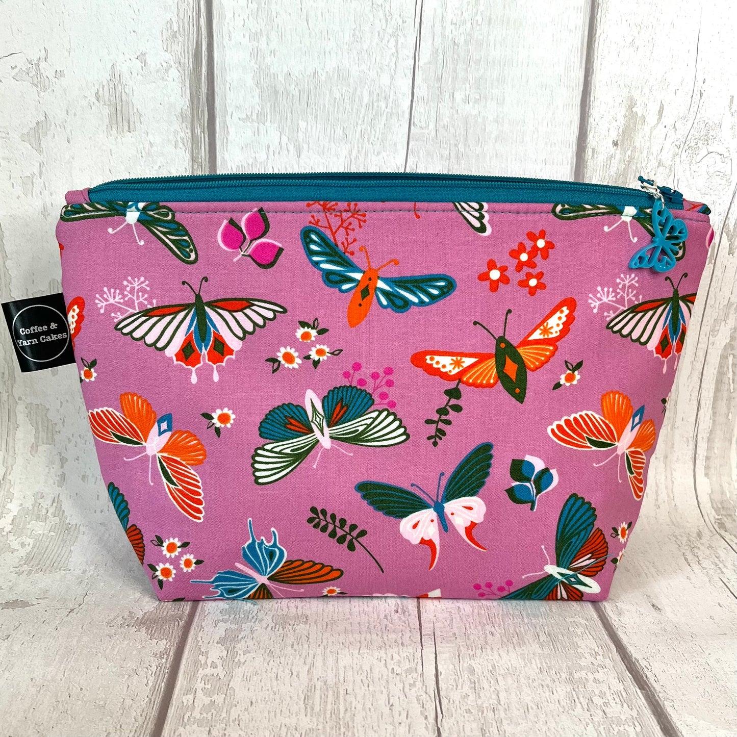 Beautiful Butterflies Zipped Project Bag - Small/Sock Size